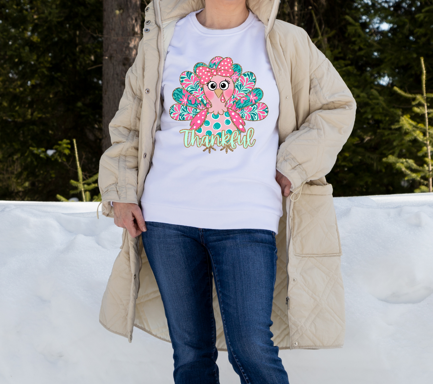 Fall/Thanksgiving Shirts, Thankful Colorful Turkey#2