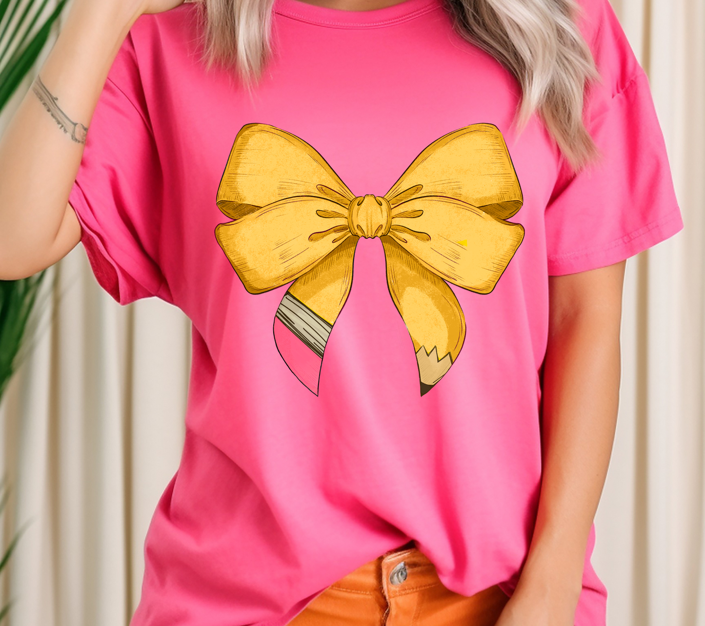 Youth/Toddler Yellow Pencil Bow T-Shirt