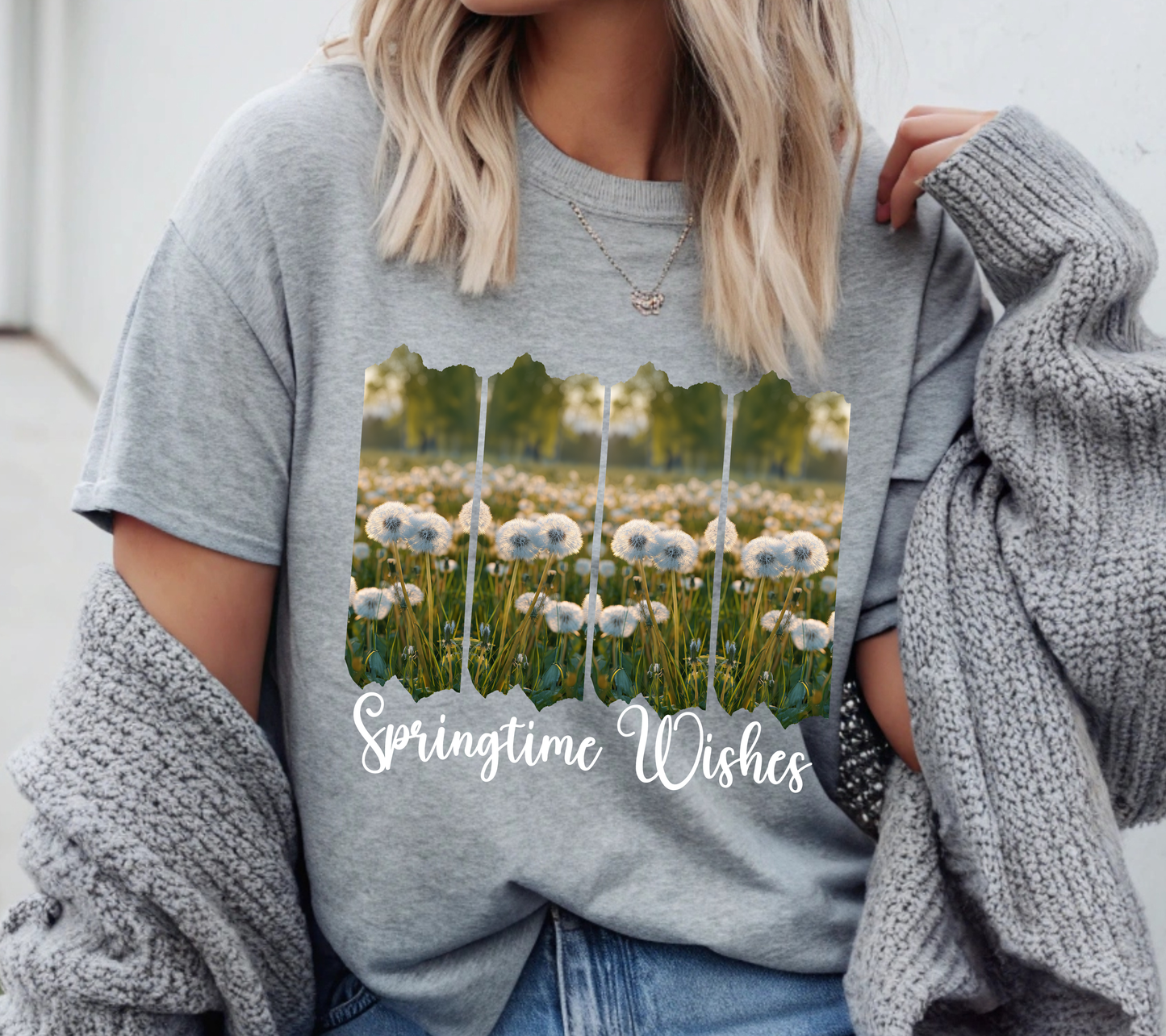 Springtime Wishes Dandelion Shirt – Aesthetic Floral Graphic Tee – Soft Spring Meadow T-Shirt for Women & Youth - 02