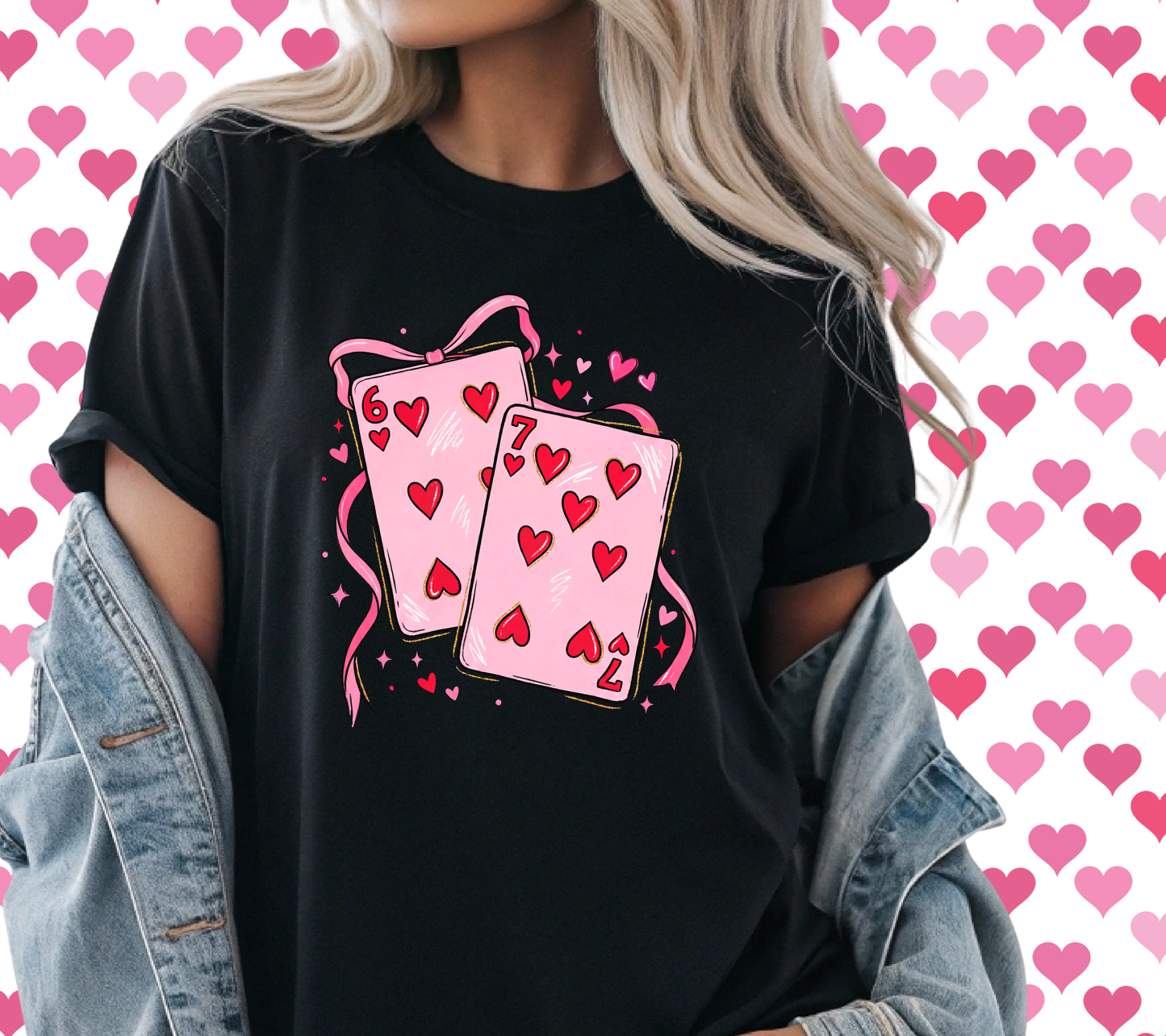 Valentine Playing Cards 67 Shirt – Cute Valentine’s Day Card Graphic T-Shirt | Short & Long Sleeve for Kids & Adults 67
