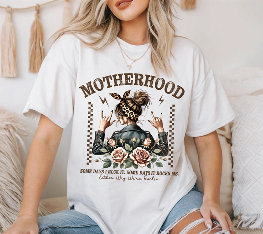 Motherhood Some Days I Rock It Shirt – Funny Mom Life Graphic Tee, Trendy Western Mom Shirt, Cool Mom Apparel, Motherhood Humor Tee