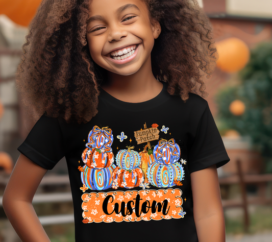 Custom Pumpkin Patch T-Shirt – Personalized Fall Pumpkin Shirt for Kids, Family Pumpkin Patch Tee, Cute Autumn Matching Outfit