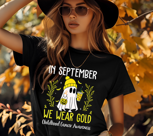 In September We Wear Gold Ghost Shirt – Childhood Cancer Awareness Tee (017)