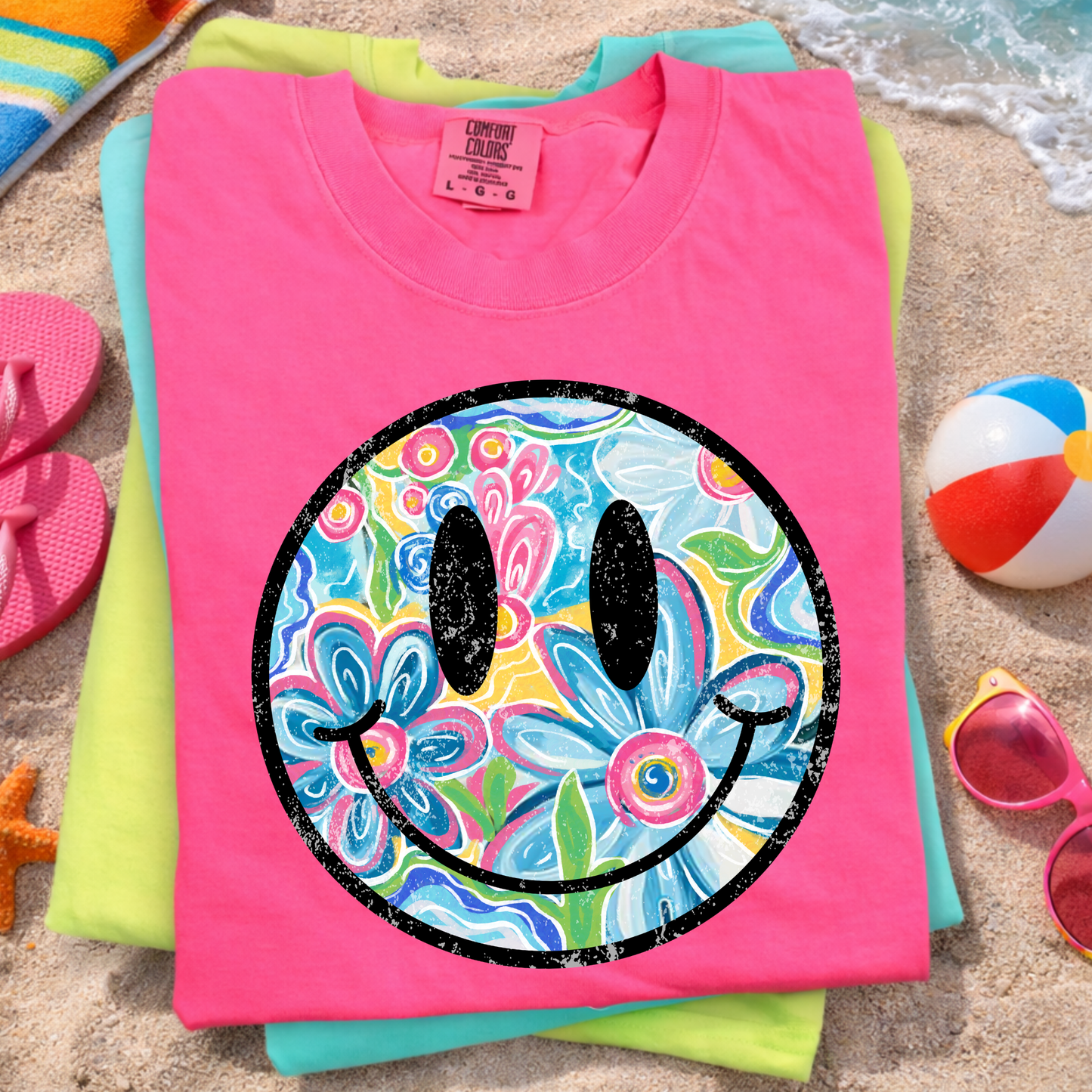 Smiley Face Floral Shirt, Retro Smiley Shirt, Aesthetic Flower Smiley Tee, Cute Summer Shirt, Trendy Graphic Tee, Happy Face Shirt