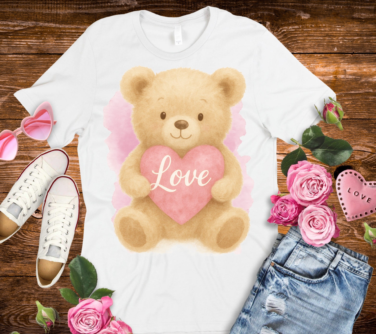 Cute Valentine Teddy Bear Love Shirt – Kids & Adult Valentine’s Day T-Shirt | Sweet Heart Graphic Tee