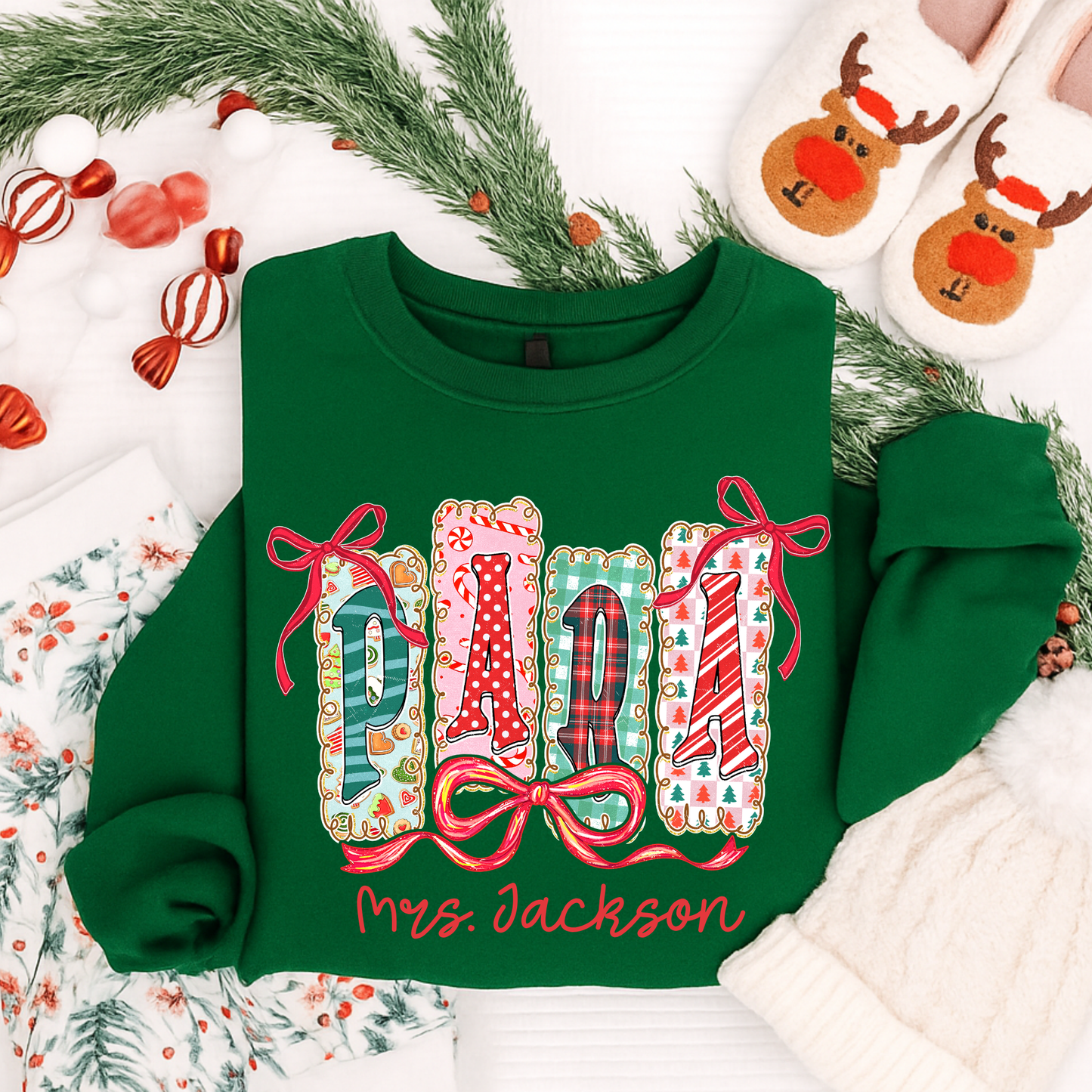 Personalized Christmas PARA Shirt & Sweatshirt | Festive Holiday Design for Paraprofessionals