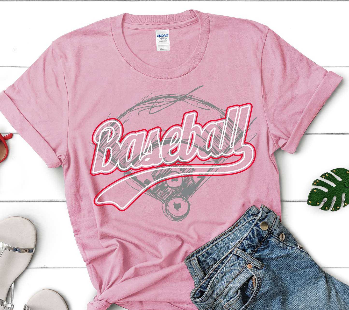 Retro Baseball Script Graphic Tee | Vintage Style Baseball Fan Shirt