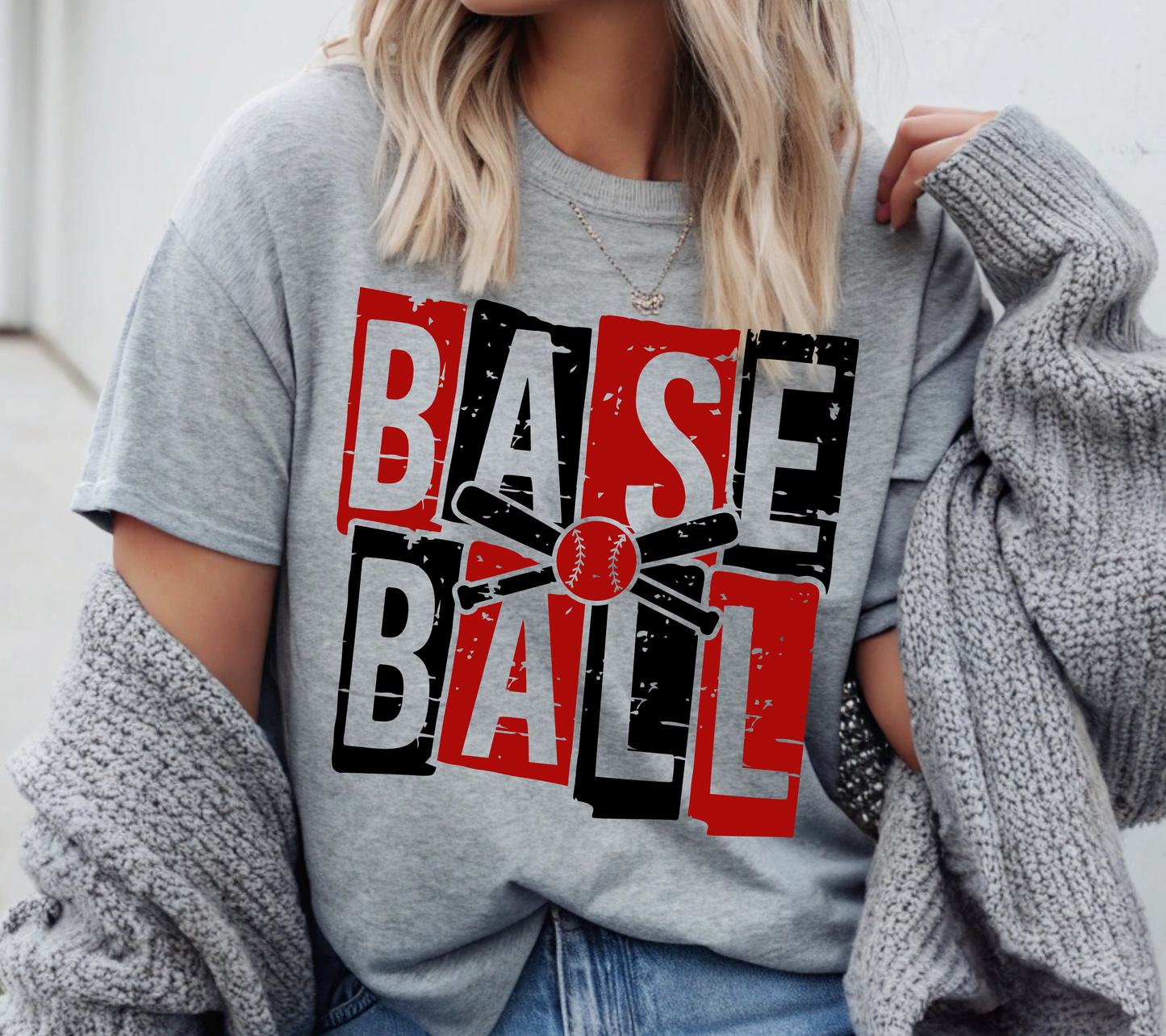 Baseball Distressed Block Graphic Tee | Bold Game Day Baseball Shirt