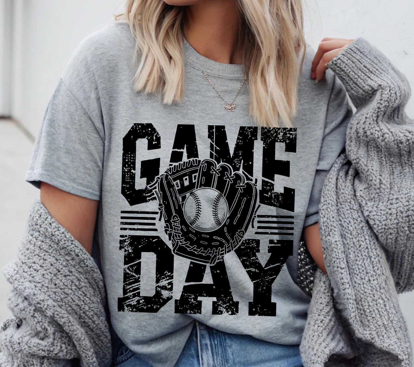 Game Day Baseball Shirt | Baseball Fan Tee | Vintage Baseball Game Day Shirt (black ink)