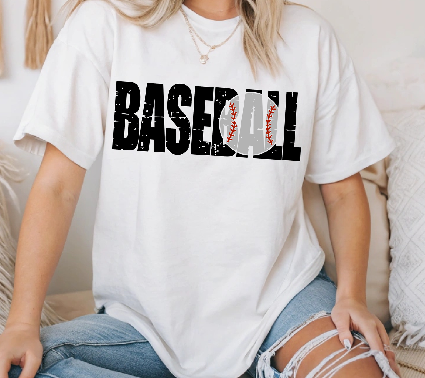 Minimalist Grunge Baseball Graphic Tee | Classic Game Day Baseball Shirt