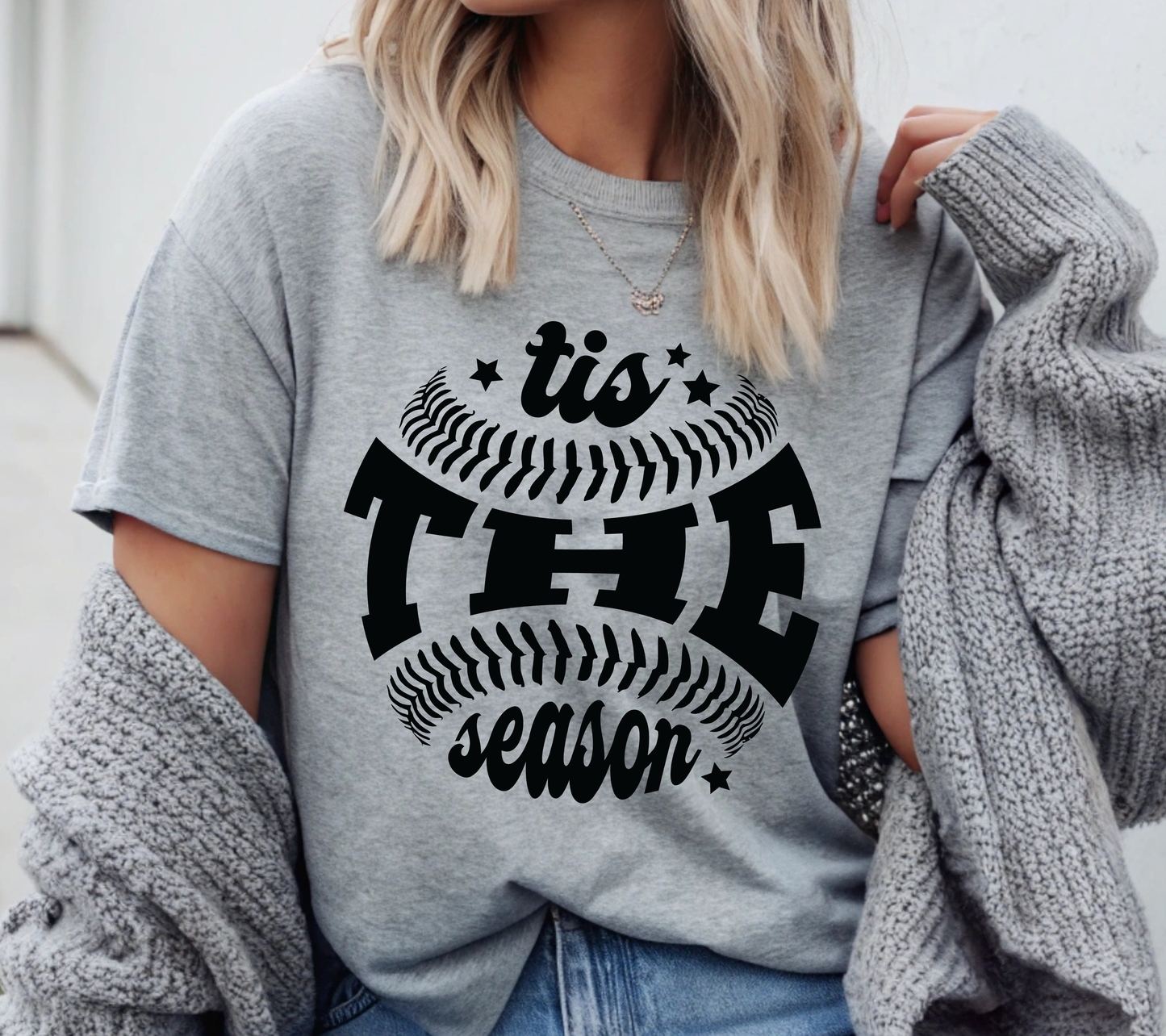 Tis The Season Baseball Shirt | Baseball Season Tee | Game Day Baseball Fan Shirt (black ink)
