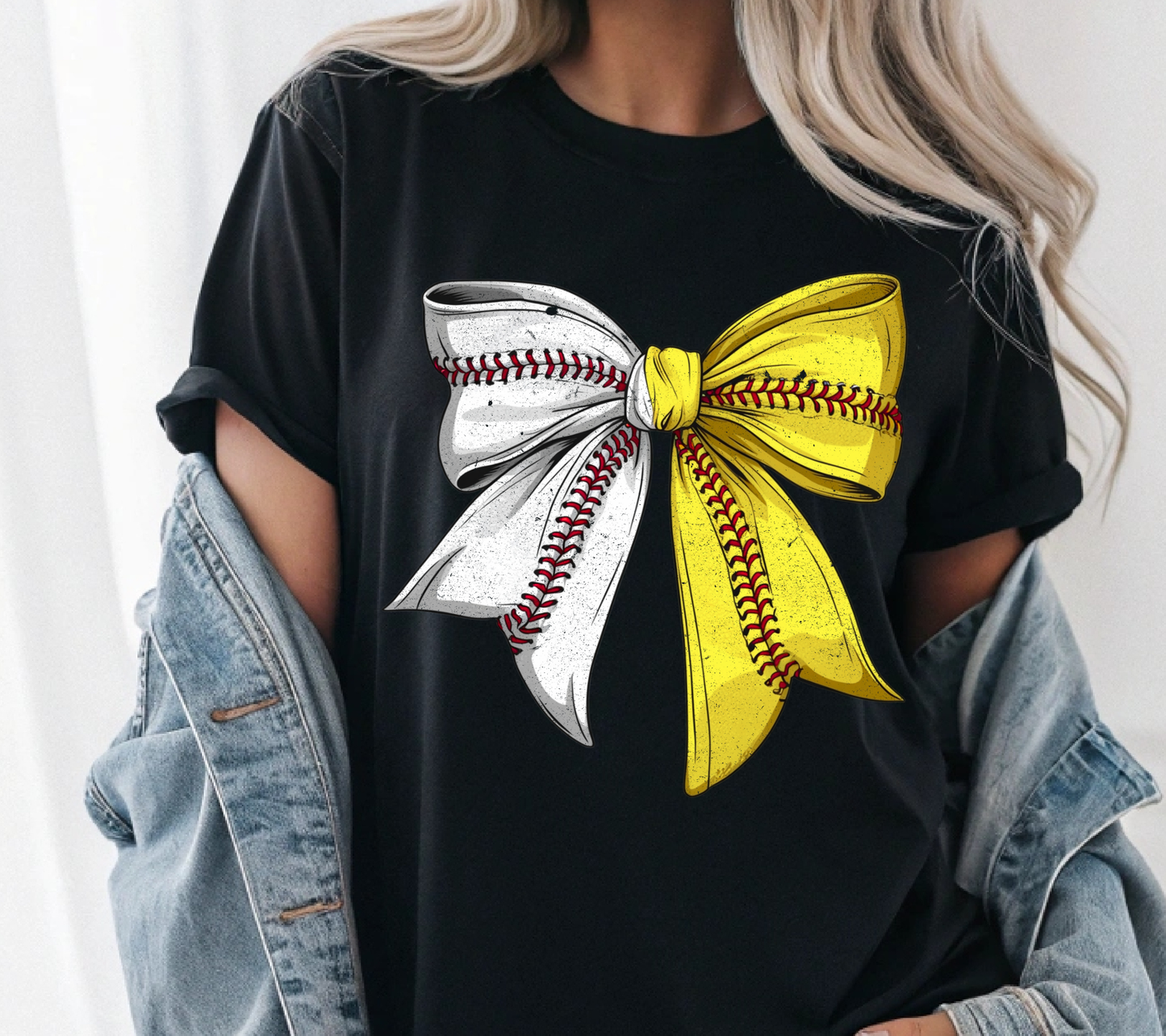 Baseball Softball Bow Shirt | Baseball Mom Tee | Softball & Baseball Fan Game Day Shirt
