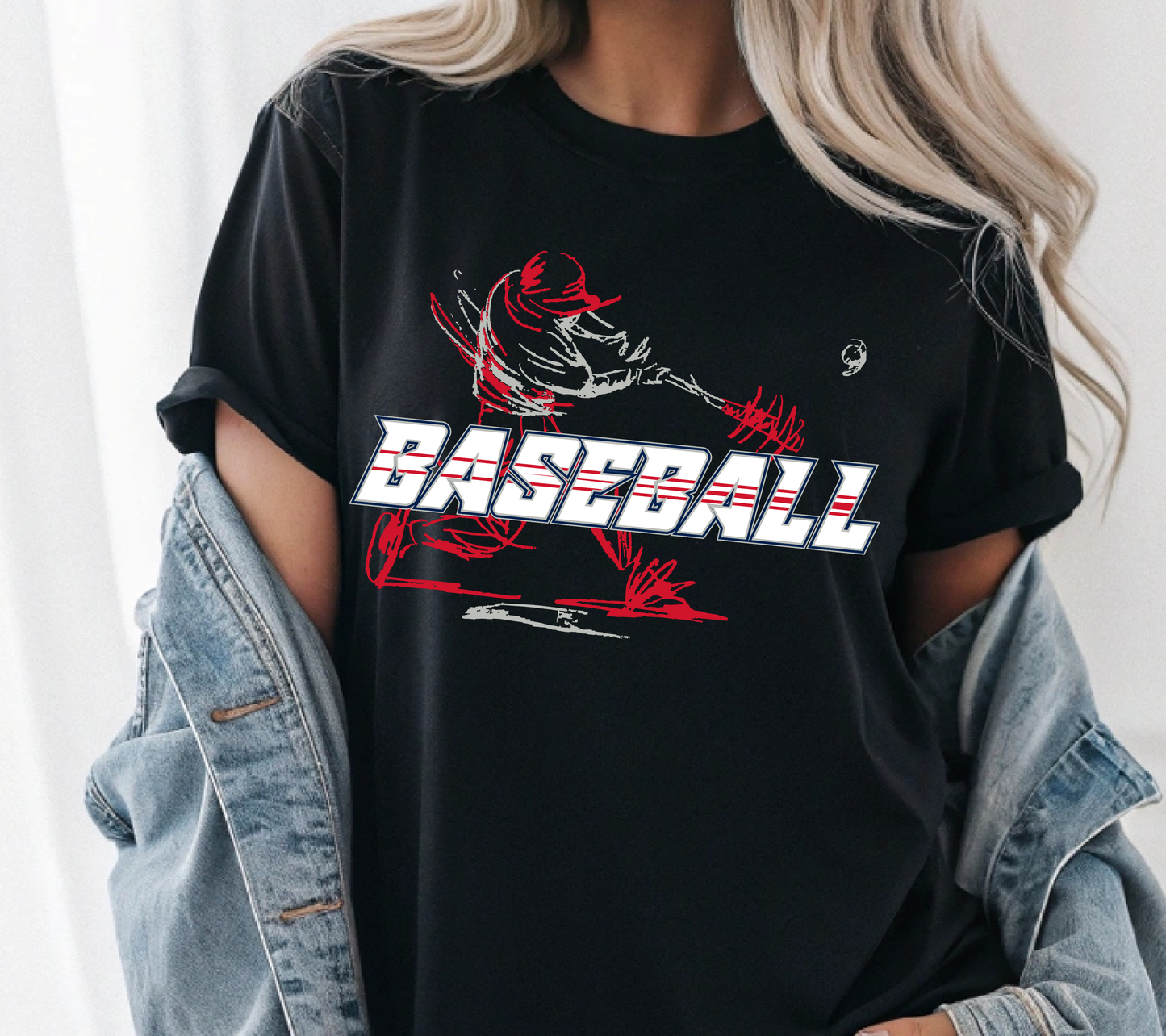 Bold Baseball Player Graphic Tee | Sporty Game Day Shirt | Baseball Fan Apparel