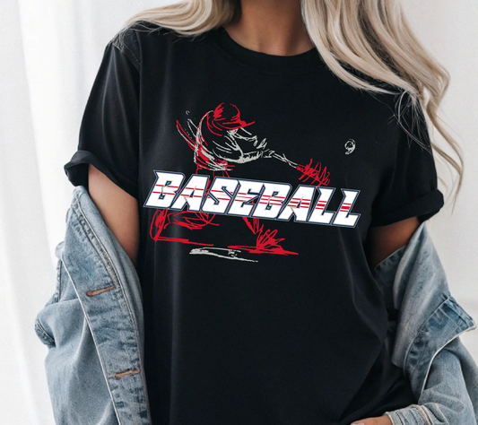 Bold Baseball Player Graphic Tee | Sporty Game Day Shirt | Baseball Fan Apparel