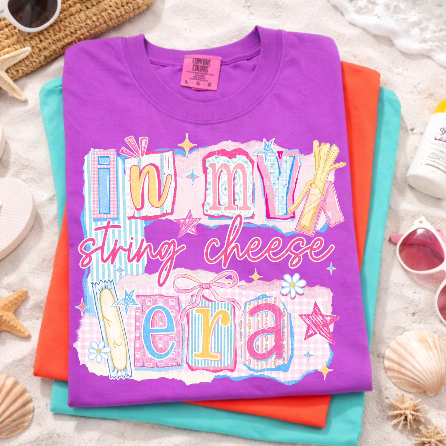 In My String Cheese Era Shirt, Funny Trendy Graphic Tee, Cute Aesthetic Shirt, Viral Phrase Shirt, Gen Z Trend Shirt, Colorful Summer Tee