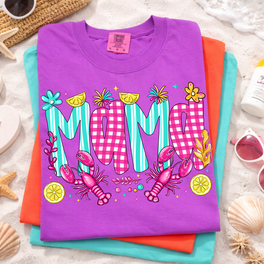 Mama Summer Shirt, Coastal Mama Tee, Beach Mom Shirt, Cute Summer Mom Shirt, Bright Graphic Tee, Vacation Mom Outfit, Trendy Mama Shirt