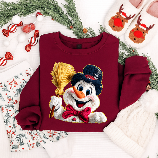 🎩 Frosty Smiles Snowman Christmas Sweatshirt | Festive Holiday Shirt for Kids & Adults