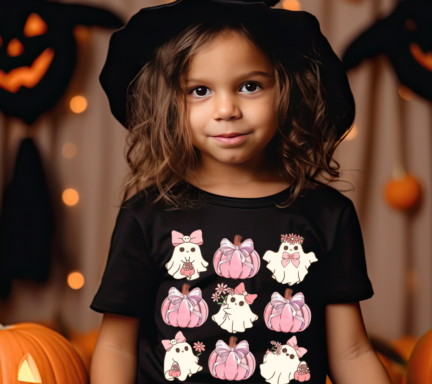 Youth / Toddler Sweet Pink Ghosts & Pumpkins Halloween Tee” 🎀👻🎃✨