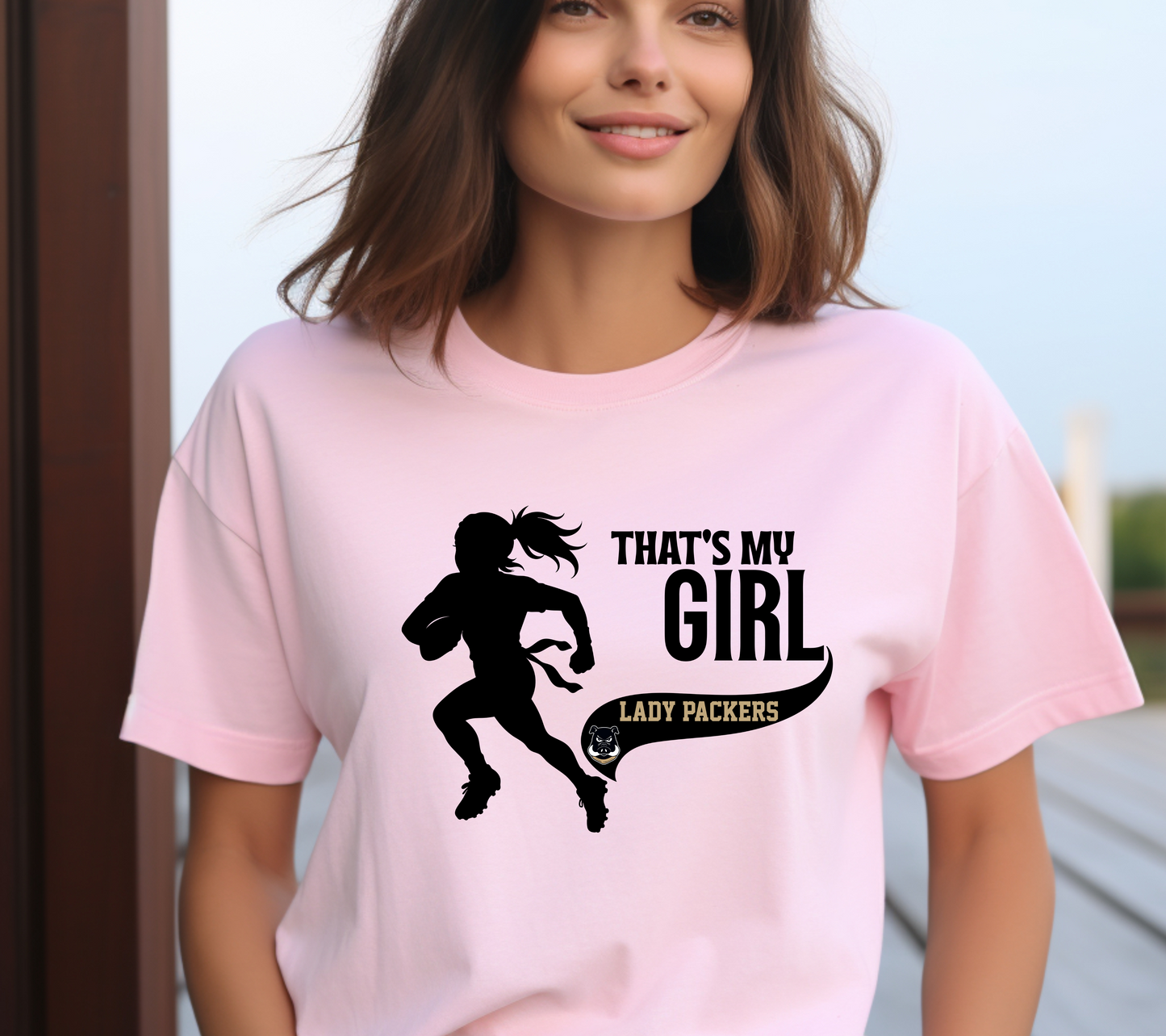 Colquitt County Lady Packers That’s My Girl Lady Packers Flag Football T-Shirt – Support Your Player