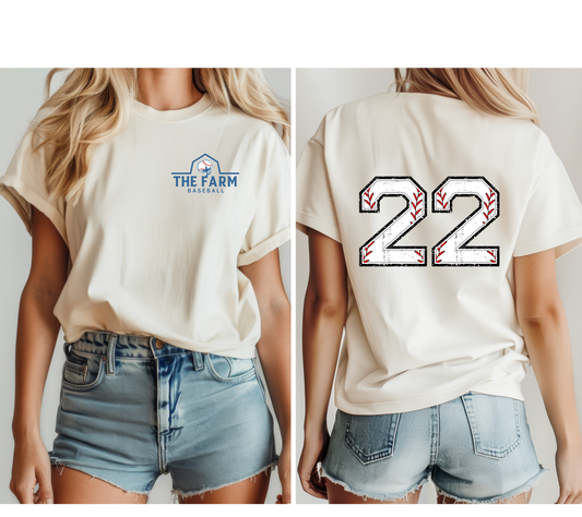 The Farm Left Chest and Baseball Thread Numbers T-Shirt