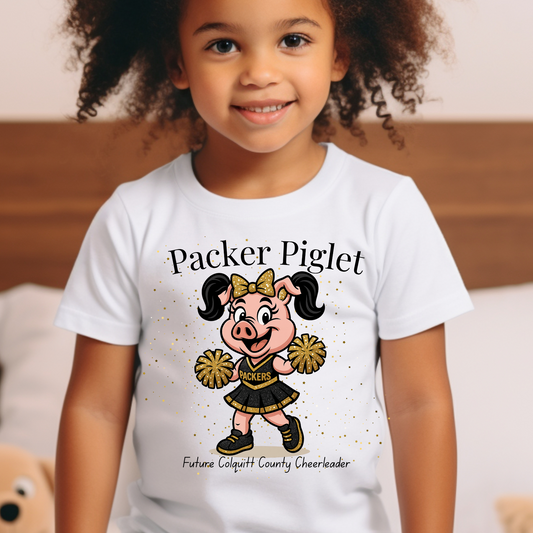 Youth/Toddler Packer Piglet Shirt – Future Colquitt County Cheerleader Tee – Cute Toddler & Youth Game Day Shirt