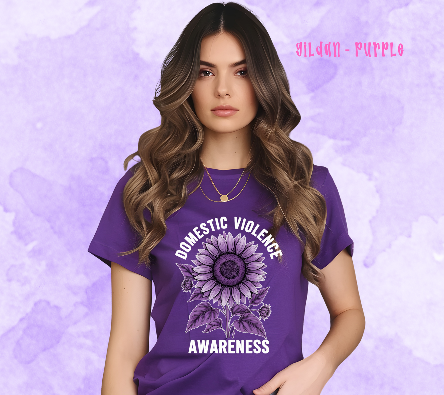 Purple Sunflower Domestic Violence Awareness T-Shirt | Support, Strength & Hope Tee
