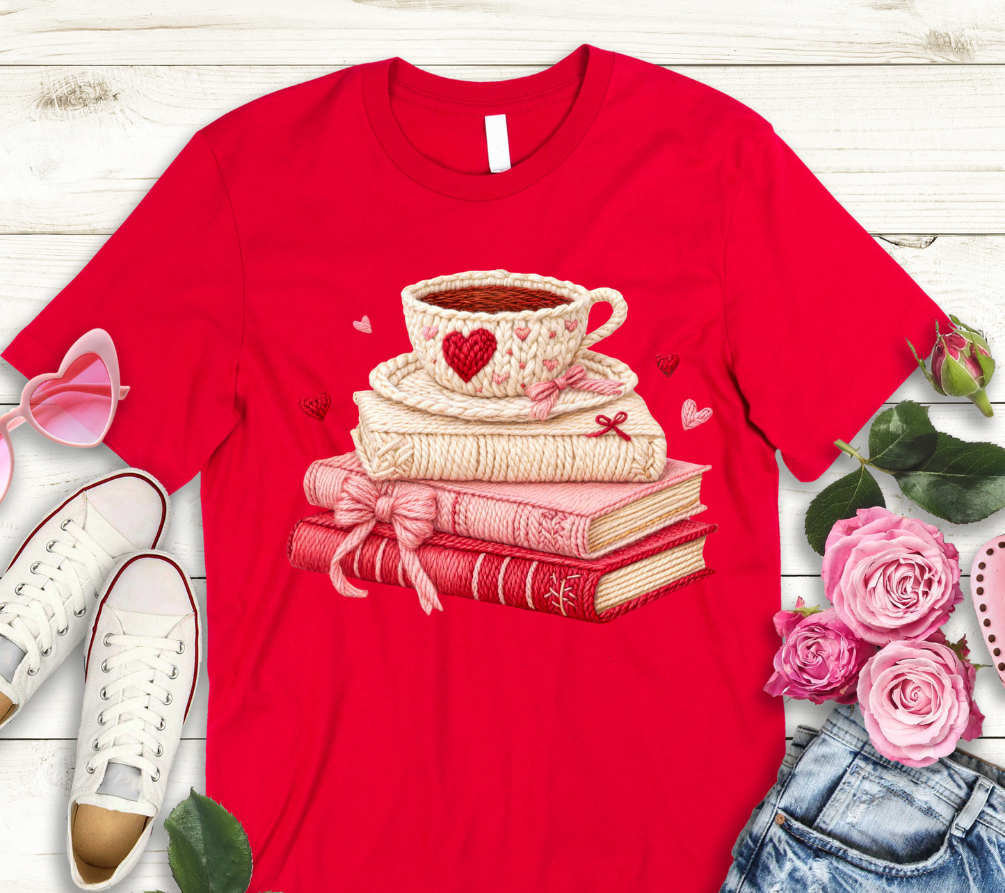 Cozy Valentine Coffee & Books Shirt – Valentine’s Day Reading Shirt | Short & Long Sleeve Kids & Adults
