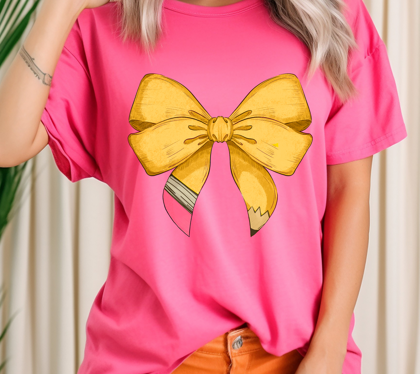 Yellow Pencil Bow T-Shirt