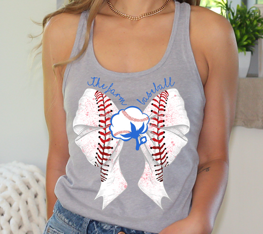 The Farm Baseball White Baseball Bow Flown Tank