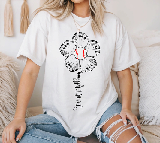 T-Ball Mom Shirt | Baseball Flower Tee | Ball Mama Graphic Tee | Sports Mom Game Day Shirt | Softball Gift Idea