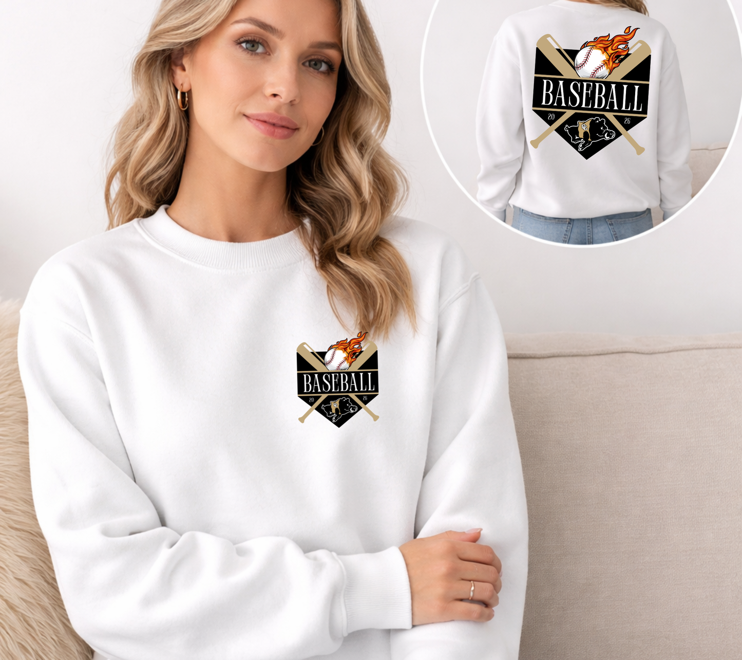 Packers Baseball 2026 Spirit Shirt – Black & Gold Game Day Tee with Flaming Baseball Back Design, Unisex School Pride T-Shirt