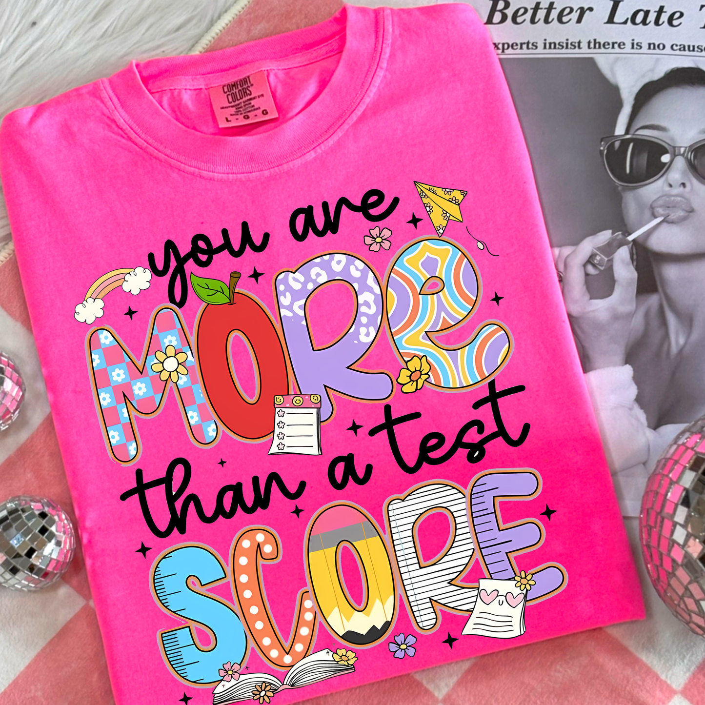 You Are More Than a Test Score Shirt | Teacher Shirt | Motivational School Tee | Testing Day Shirt | Kids & Adult Sizes | Back to School Tee