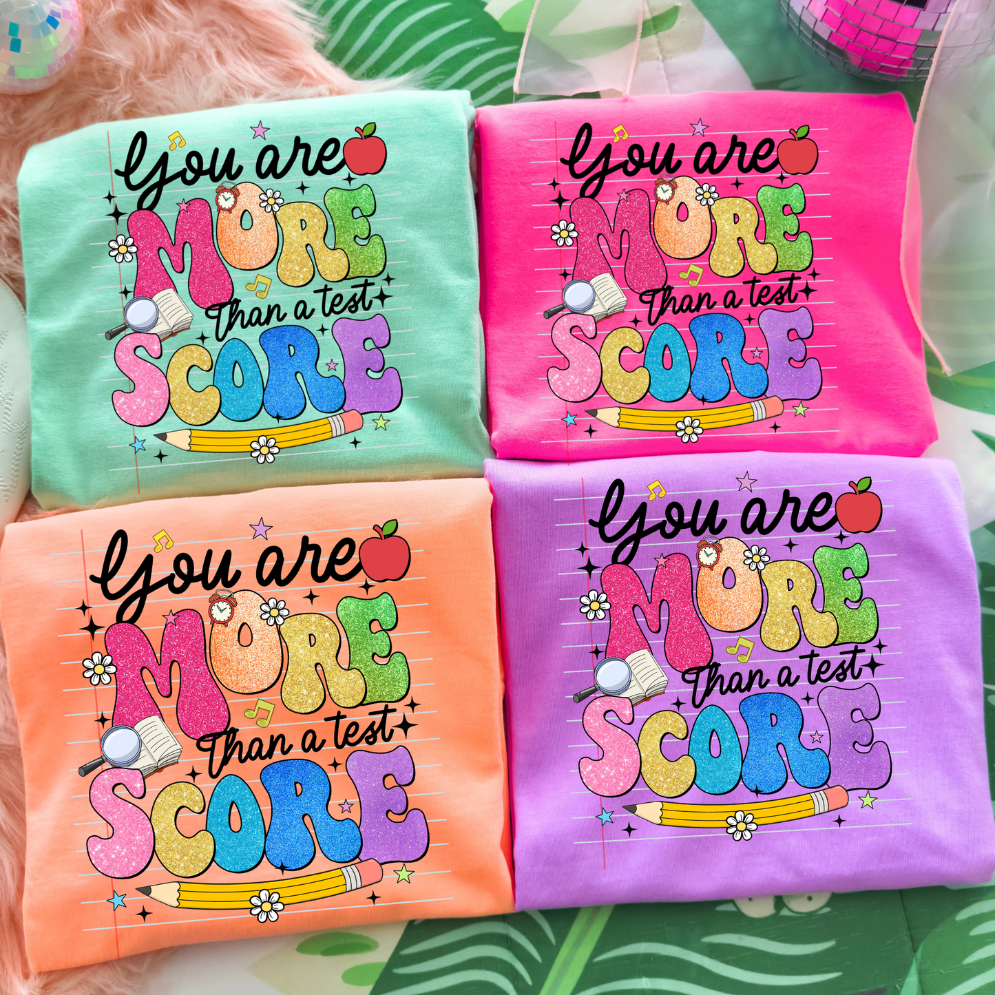 You Are More Than a Test Score Shirt | Glitter Teacher Shirt | Motivational School Tee | Testing Day Shirt | Kids & Adult Sizes | Back to School Tee