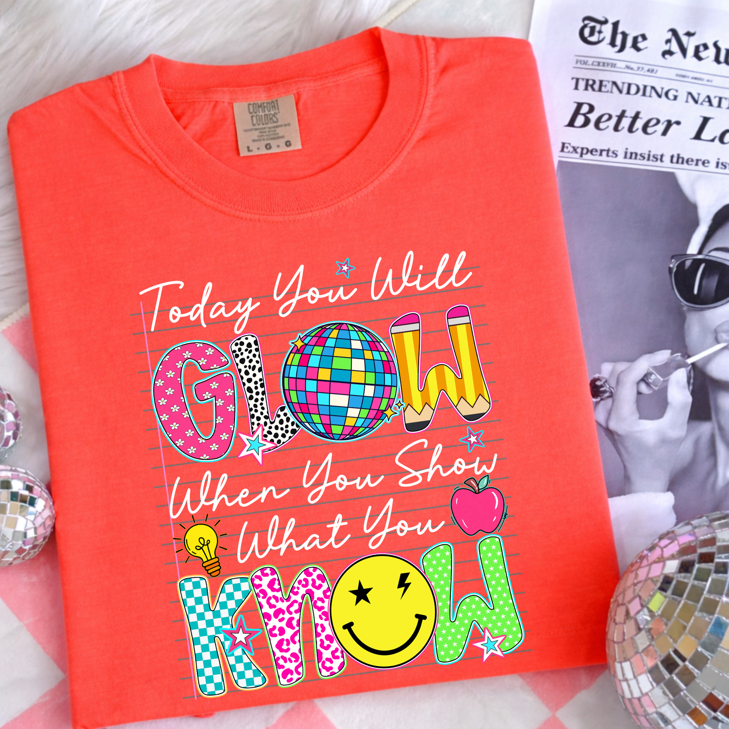 Testing Motivation Shirt for Students, Today You Will Glow Shirt, Standardized Testing Tee, School Testing Day Shirt, Kids & Adult Sizes