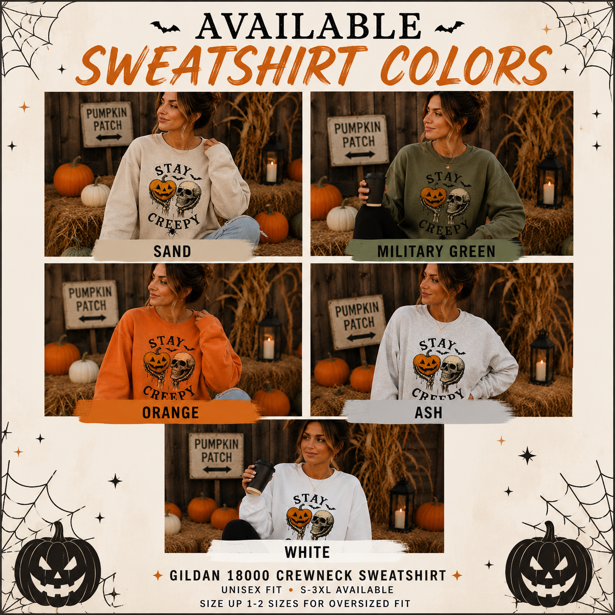 Stay Creepy Halloween Sweatshirt, Pumpkin Skull Sweatshirt, Spooky Season Crewneck, Fall Halloween Sweatshirt, Gothic Pumpkin Shirt, Cozy Autumn Pullover