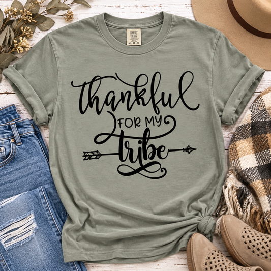 Thankful for My Tribe Fall Shirt – Thanksgiving Family & Friends Graphic Tee