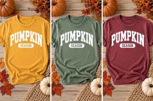 Pumpkin Season Shirt – Vintage Collegiate Fall Graphic Tee