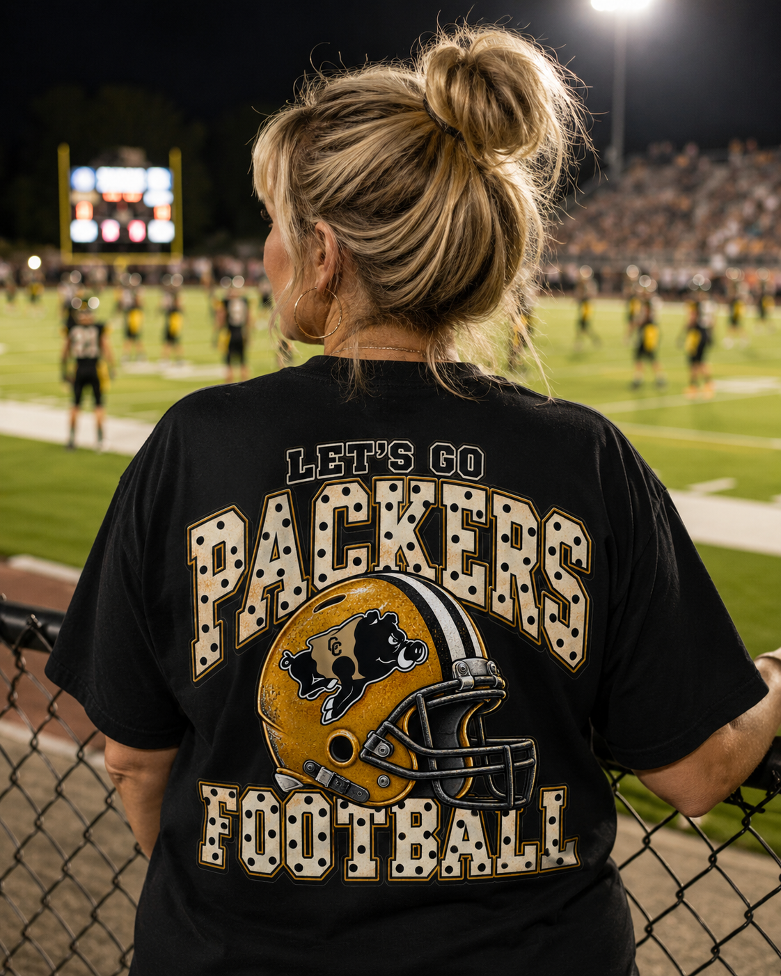 Colquitt County Packers Football Shirt | Let’s Go Packers Game Day Tee | CCHS Football Spirit Shirt | Black Gold Packer Fan Shirt