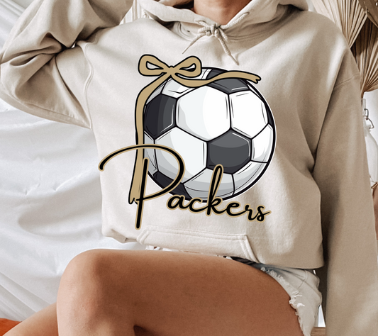 Adult Colquitt County Packers Soccer Season Packers Bow Ball Hoodies