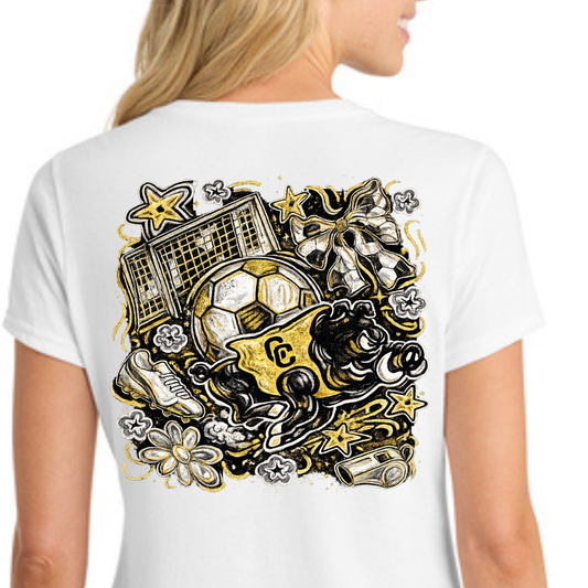 Colquitt County Packers Soccer Shirt | Black & Gold School Spirit Tee | Front & Back Soccer Fan T-Shirt