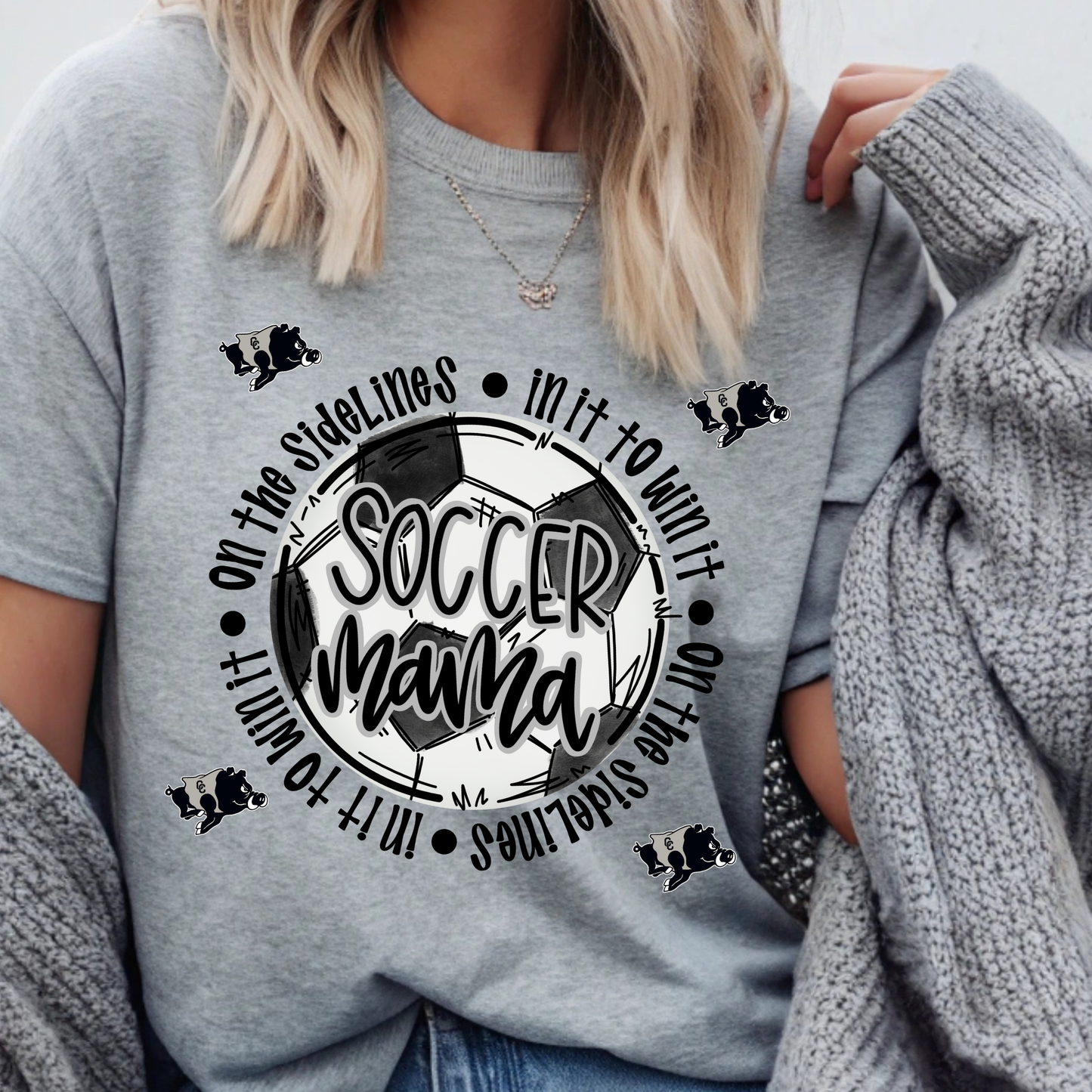 Soccer Mama Shirt | On the Sidelines to Win It Soccer Mom Tee | Game Day Soccer Fan Shirt