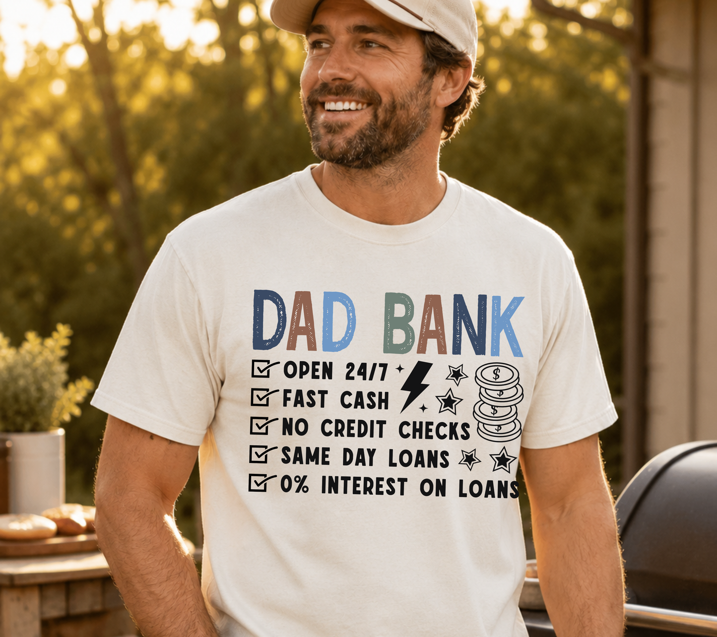 Dad Bank Shirt, Funny Father’s Day Tee, Dad Money Graphic Shirt, Cool Dad Gift Tee, Dad Joke Shirt for Fathers