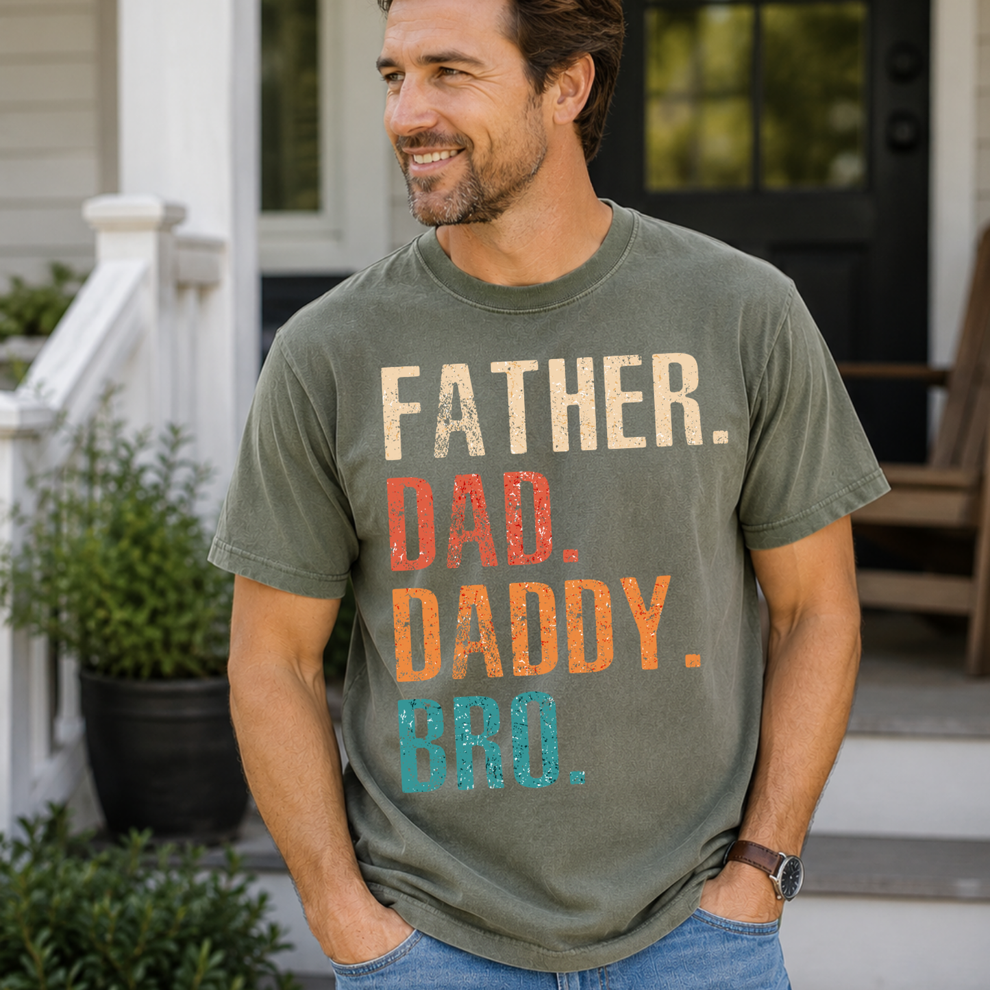 Father Dad Daddy Bro Shirt, Funny Father’s Day Tee, Trendy Dad Graphic Shirt, Cool Retro Dad Tee, Gift for Husband or Dad