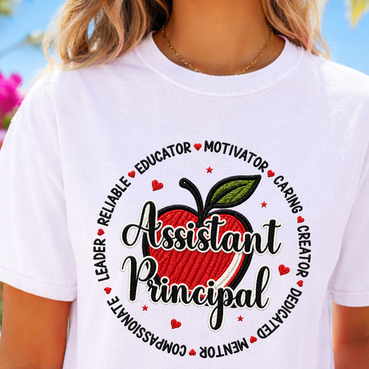 Assistant Principal Apple Shirt, School Leadership Tee, Cute Administrator Gift Shirt, Educator Appreciation Graphic Tee