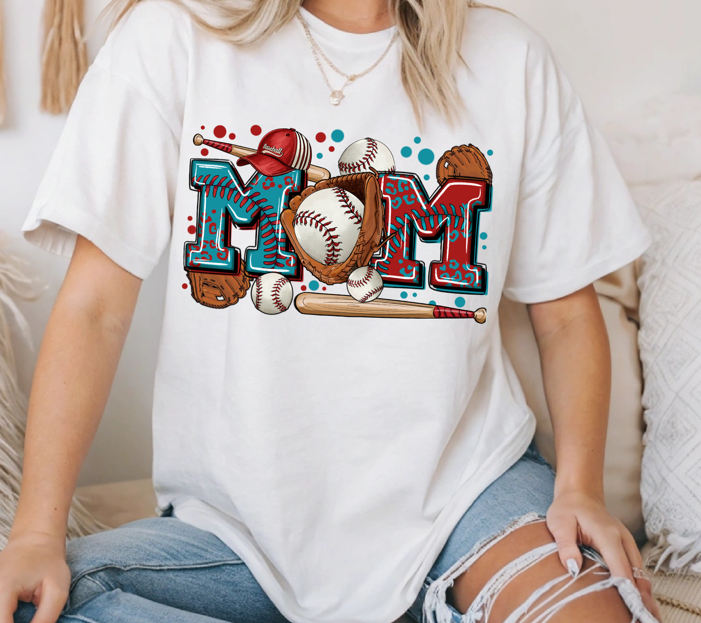 Baseball MOM Graphic Tee | Game Day Baseball Mom Shirt | Sports Mom T-Shirt