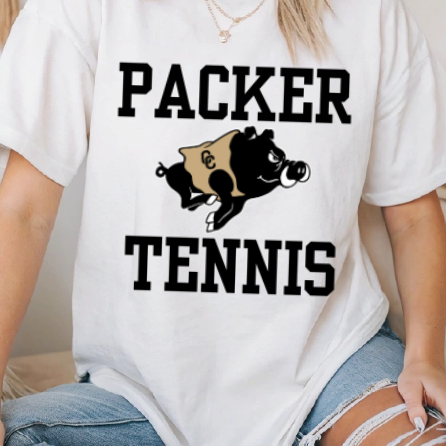 Packer Tennis Shirt – Colquitt County Packers Tennis Graphic Tee | Black & Gold School Spirit Shirt | Game Day Unisex T-Shirt