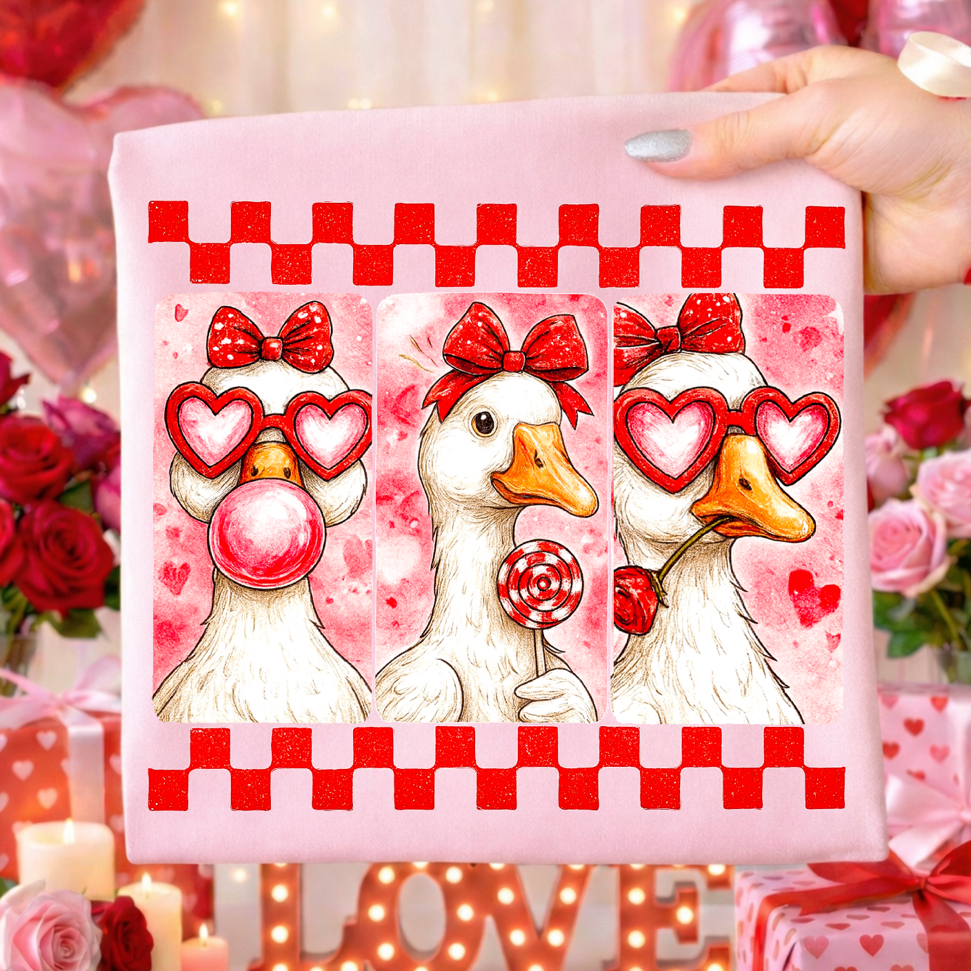 Cute Goose Valentine Shirt | Funny Valentine Goose T-Shirt for Kids & Adults