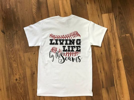 Baseball Shirt, Softball Shirt, Living Life by the Seams, Unisex Baseball Tee