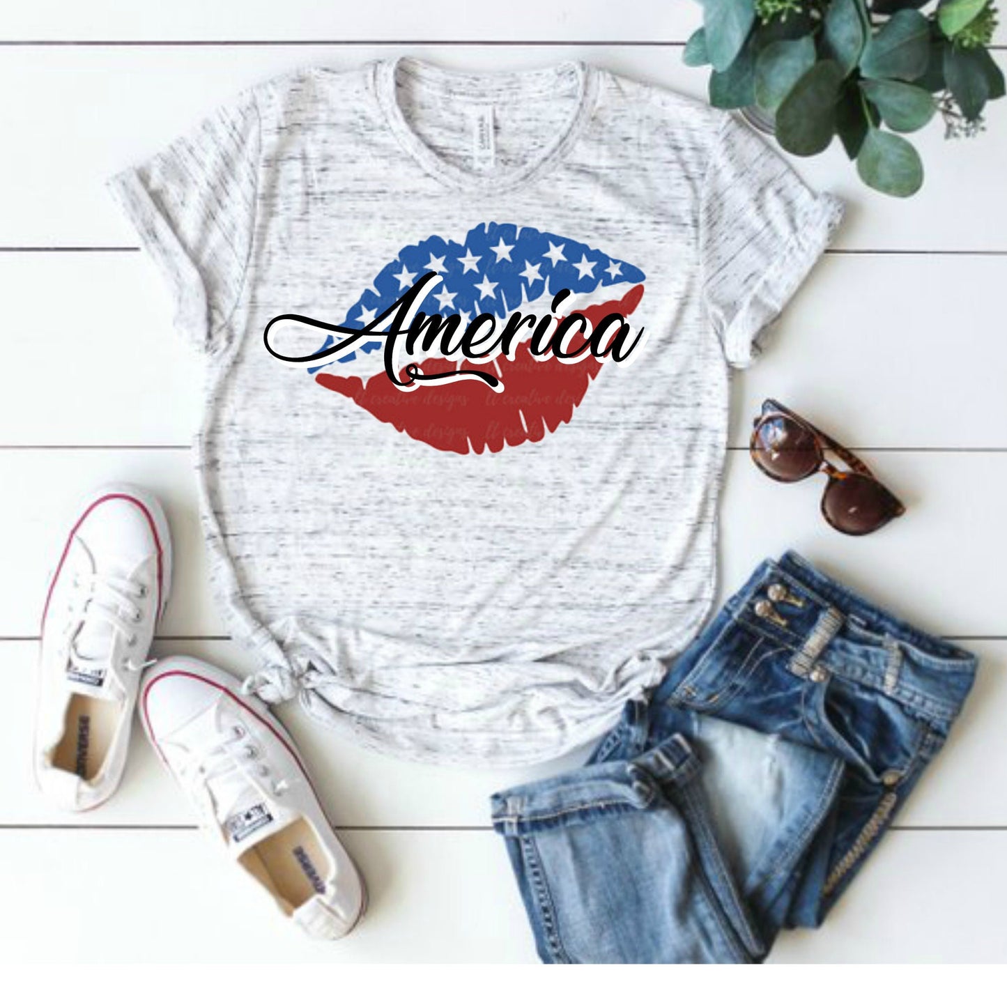 Women's 4th of July Shirt - Merica Shirt - Fourth of July Shirt - Patriotic Shirt- Lip Flag Shirt - Flag Shirt- UNISEX SHIRT, Fourth of July