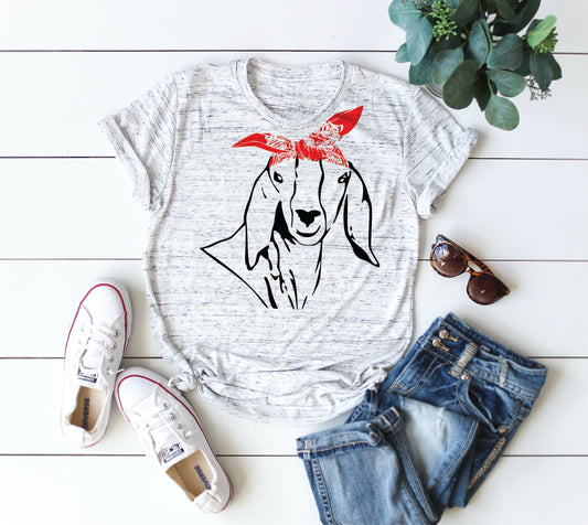 Bandana Goat tee shirt, Farm Life, Billy Goat shirt, Bella Canvas shirt, Fourth of July, farm girl, barn life, country living, get your goat